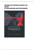 TESTBANK FOR Corporate Finance, 3rd  Edition  by Jonathan Berk and Peter DeMarzo 