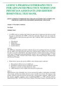 Test Bank For Lehne’s Pharmacotherapeutics for Advanced Practice Nurses and Physician Assistants 2nd Edition by Jacqueline Burchum; Laura D. Rosenthal | 2020/2021 | 9780323554954 | Chapter 1-92 | Complete Questions and Answers A+