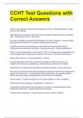 CCHT Test Questions with Correct Answers 