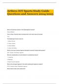 Arthrex IOT Sports Study Guide Questions and Answers 2024/2025