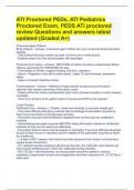 ATI Proctored PEDs, ATI Pediatrics Proctored Exam, PEDS ATI proctored review Questions and answers latest updated (Graded A+)