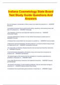 Indiana Cosmetology State Board  Test Study Guide Questions And  Answers