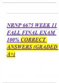 NRNP 6675 WEEK 11 FALL FINAL EXAM 100% CORRECT ANSWERS (GRADED A+)