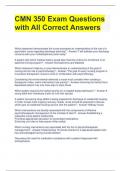 Test bank for CMN 350 Final Exam Study Guide Questions and Answers