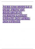 NURS 5366 MODULE 3 QUIZ  PRINC OF RESEARCH IN NURSING LATEST UPDATE 2023 APRIL-2024 UPDATE