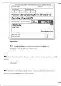 PEARSON EDEXCEL GCSE JUNE 2023 BIOLOGY TRICICAL SCIENCE 1BIO PAPER 1F FOUNDATION QUESTION AND ANSWERS 