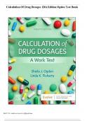 CALCULATION OF DRUG DOSAGES 12TH EDITION OGDEN TEST BANK | COMPLETE GUIDE QUESTION & ANSWER ISBN NO:0323826229