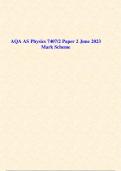 AQA AS Physics 7407/2 Paper 2 June 2023 Mark Scheme