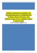 Solution Manual for Statistics for Nursing Research A Workbook for Evidence-Based Practice, 3rd Edition, Susan Grove, Daisha Cipher LATEST 2023