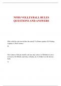 NFHS VOLLEYBALL RULES  QUESTIONS AND ANSWERS