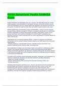 HOSA Behavioral Health SAMHSA Exam Questions and Answers