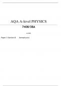 AQA    A-level PHYSICS 7408/3BA Paper 3	Section B	Astrophysics Mark scheme June 2023