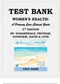 Test Bank - Women's Health: A Primary Care Clinical Guide 5th Edition By: Schadewald, Pritham, Youngkin, Davis and Juve