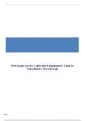 TEST BANK NANCY CAROLINE’S EMERGENCY CARE IN THE STREETS 9TH EDITION BY NANCY L. CAROLINE ISBN- 1284274047, ALL CHAPTERS | COMPLETE GUIDE A+ ..........@Recommended                         