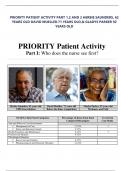 PRIORITY PATIENT ACTIVITY PART 1,2 AND 3 HERBIE SAUNDERS, 62 YEARS OLD DAVID MUELLER.71 YEARS OLD,& GLADYS PARKER 92 YEARS OLD