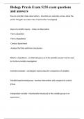 Biology Praxis Exam 5235 exam questions and answers