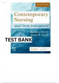 Test Bank For Contemporary Nursing Issues, Trends, & Management 9th Edition by Barbara Cherry, Susan R. Jacob Chapter 1-28