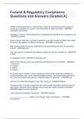 Funeral & Regulatory Compliance Questions and Answers (Graded A)