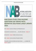 NAB EXAM STUDY STAN MUCINIC QUESTIONS (66 TERMS) WITH DEFINITIVE SOLUTIONS LATEST UPDATE 2024. 