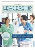 Test Bank Leadership and Nursing Care Management, 6th Edition by Diane Huber