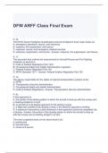 DFW ARFF Class Final Exam Questions and Answers