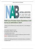 NAB Core Practice Exam Questions (110 terms) & Definitions 2024. 