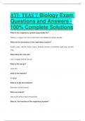 ATI- TEAS 7 Biology Exam Questions and Answers -100% Complete Solutions