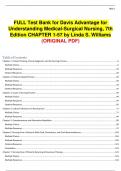 FULL Test Bank for Davis Advantage for Understanding Medical-Surgical Nursing, 7th Edition CHAPTER 1-57 by Linda S. Williams (ORIGINAL PDF)