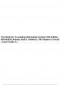 Test Bank for Accounting Information Systems 15th Edition Marshall B. Romney Paul J. Steinbart | All Chapters Covered | Latest Guide A+.