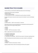 NASM PRACTICE EXAMS Questions with correct Answers 2024( A+ GRADED 100% VERIFIED).