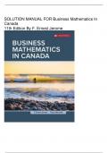 SOLUTION MANUAL FOR Business Mathematics In  Canada 11th Edition By F. Ernest Jerome