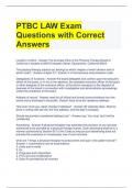 PTBC LAW Exam Questions with Correct Answers