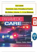 TEST BANK For Paramedic Care - Principles and Practice, 6th Edition, Volume 1 - 5 by Bledsoe, Verified Chapters, Complete Newest Version