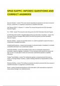 SPēD SAPPC: INFOSEC QUESTIONS AND CORRECT ANSWERS 