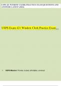 USPS 421 WINDOW CLERK PRACTICE EXAM QUESTIONS AND ANSWERS LATEST (2024)