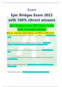 Epic Bridges Exam 2023 with 100% c0rrect answers  Epic Bridges Exam 2023 Study Guide With Complete Solution REAL EXAM 2023/2024 LATEST UPDATE 