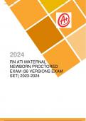 RN ATI MATERNAL NEWBORN PROCTORED EXAM (36 VERSIONS EXAM SET) 2023-2024