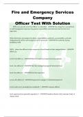 Fire and Emergency Services Company Officer Test With Solution 