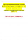 Test Bank for Fundamentals of Nursing the Art and Science of Person-Centered Care 10th Edition by Carol R Taylor; Pamela Lynn; Jennifer Bartlett (2023/2024)| 9781975168155 | Chapter 1-47 | Complete Questions and 100% Correct and Verified Answers    LATEST