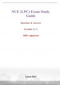 NCE (LPC) Exam Study Guide - Questions & Answers (Graded 97%) - Latest 2024