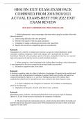 HESI RN EXIT EXAM-EXAM PACK COMBINED FROM 2019/2020/2021 ACTUAL EXAMS-BEST FOR 2022 EXIT EXAM REVIEW