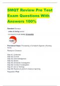 SMQT Review Pre Test Exam Questions With Answers 100%