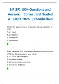 BUNDLE for NR 293 Exam 1 | NR 293 Exam 2 |Final Exam Study guide | Pharmacology for Nursing Practice Questions | All Answered and Graded A+ |Chamberlain