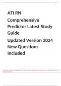 ATI RN  Comprehensive Predictor Latest Study Guide  Updated Version 2024 New Questions Included