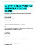 CJ 310 1-3 Quiz. VERIFIED  ANSWERS 2024/2025  EXAMS