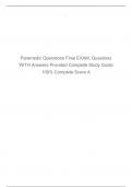 Paramedic Operations Final EXAM, Questions WITH Answers Provided Complete Study Guide 100% Complete Score 100%