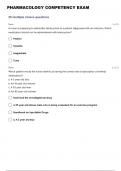 Pharmacology Competency Exam Questions and Answers (Verified Answers)