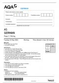 AQA AS GERMAN Paper 2 Writing _ QP 2023