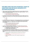 HESI MED SURG 2022-2023 EXAM REAL EXAM 160 QUESTIONS AND DETAILED ANSWERS WITH RATIONALES(AGRADE)  1.	While assessing a client with diabetes mellitus, the nurse observes an absence of hair growth on the client's legs. What additional assessment provide