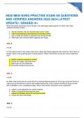 HESI MED-SURG PRACTISE EXAM /60 QUESTIONS AND VERIFIED ANSWERS 2022-2024 LATEST UPDATE// GRADED A+ What instruction should the nurse include in the discharge teaching plan of a client who had a cataract extraction today?   